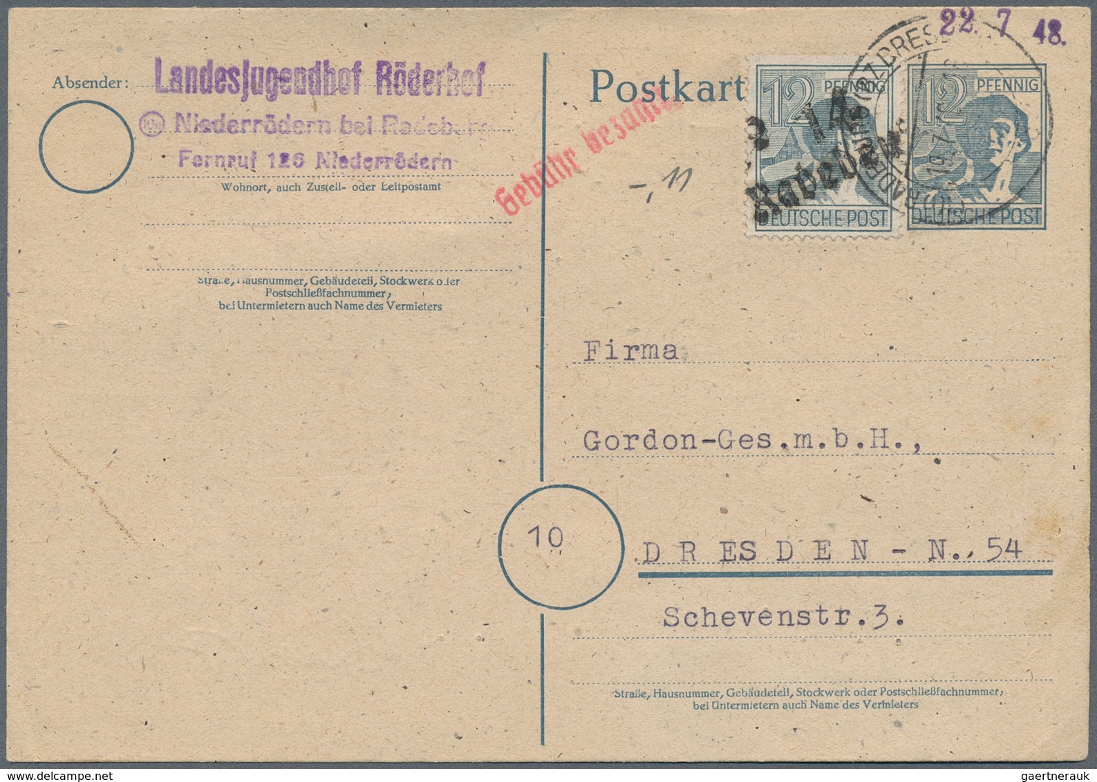 32119 Deutschland Nach 1945: 1945/1956, Vielseitiger Bestand Von Ca. 135 Briefen/Karten/wenige Vorderseite - Verzamelingen
