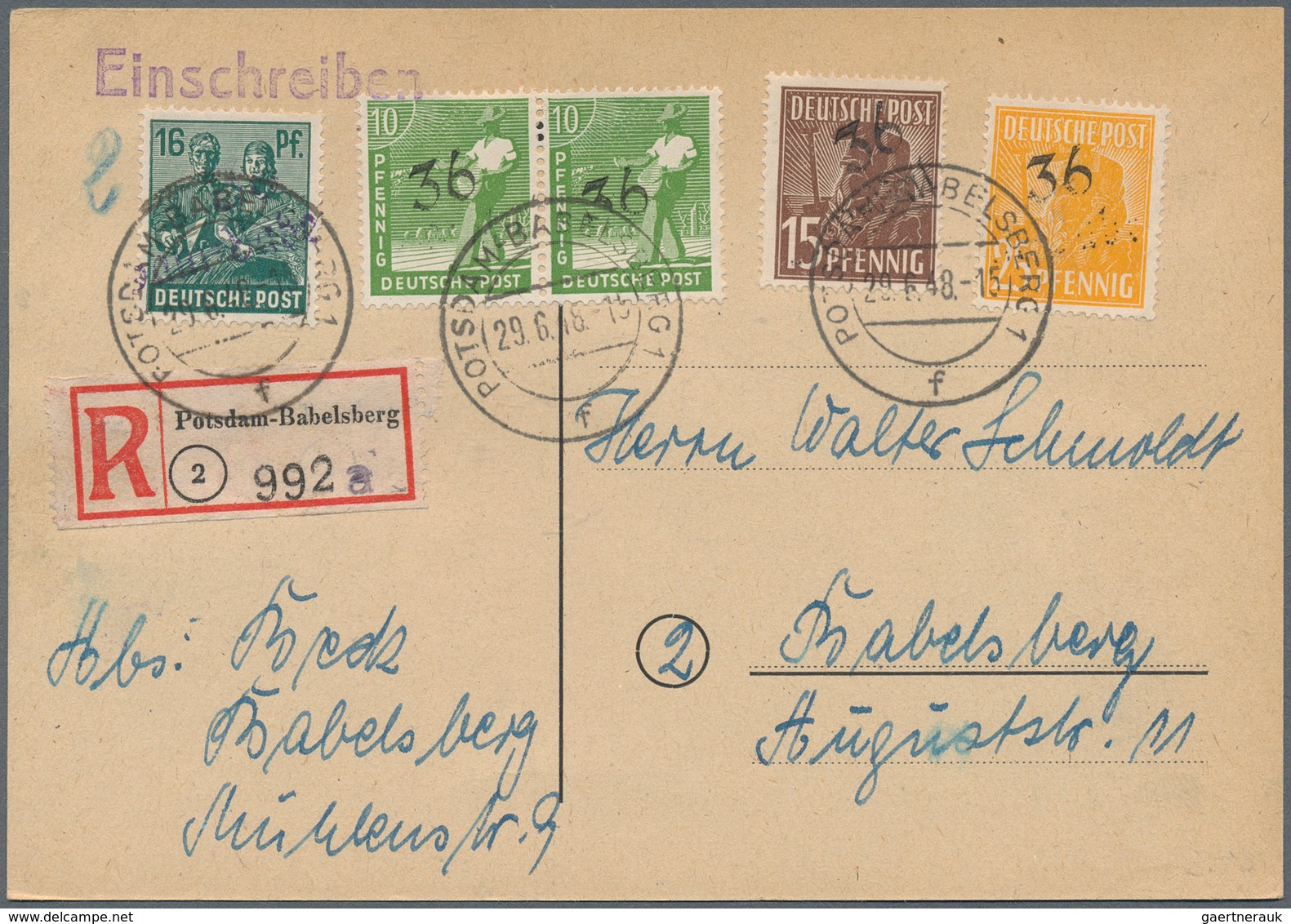 32119 Deutschland Nach 1945: 1945/1956, Vielseitiger Bestand Von Ca. 135 Briefen/Karten/wenige Vorderseite - Sammlungen