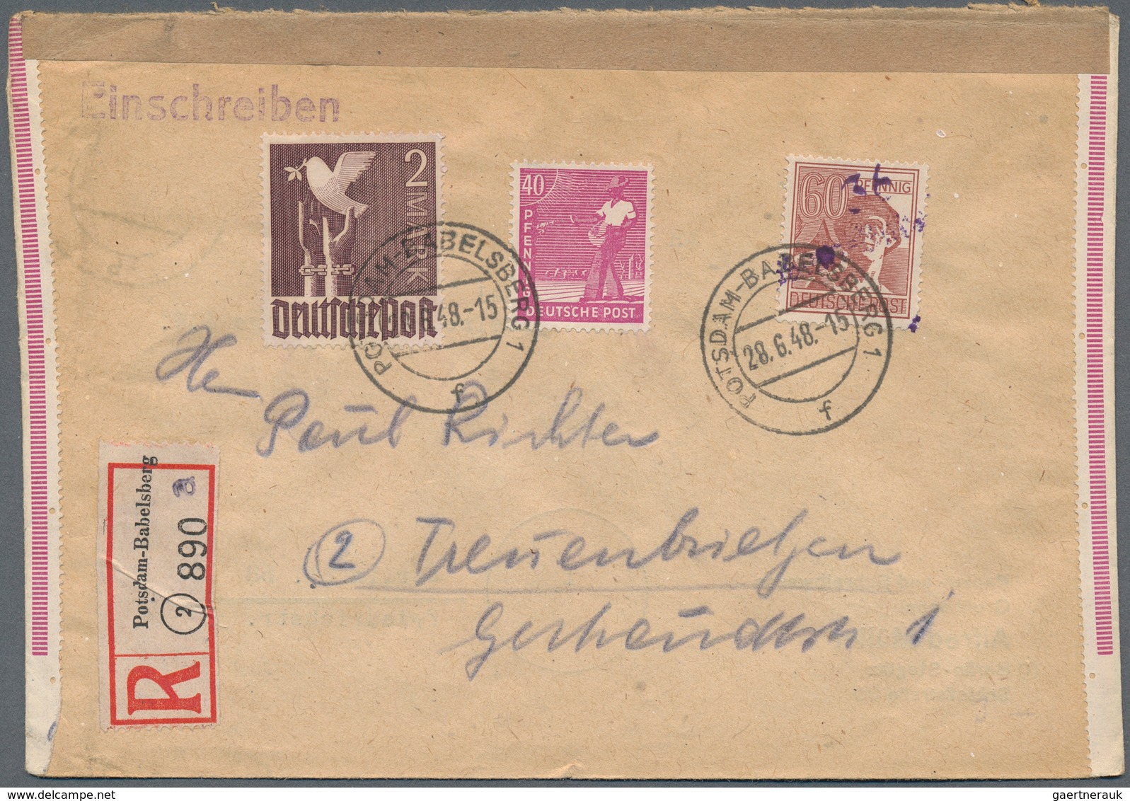 32119 Deutschland nach 1945: 1945/1956, vielseitiger Bestand von ca. 135 Briefen/Karten/wenige Vorderseite