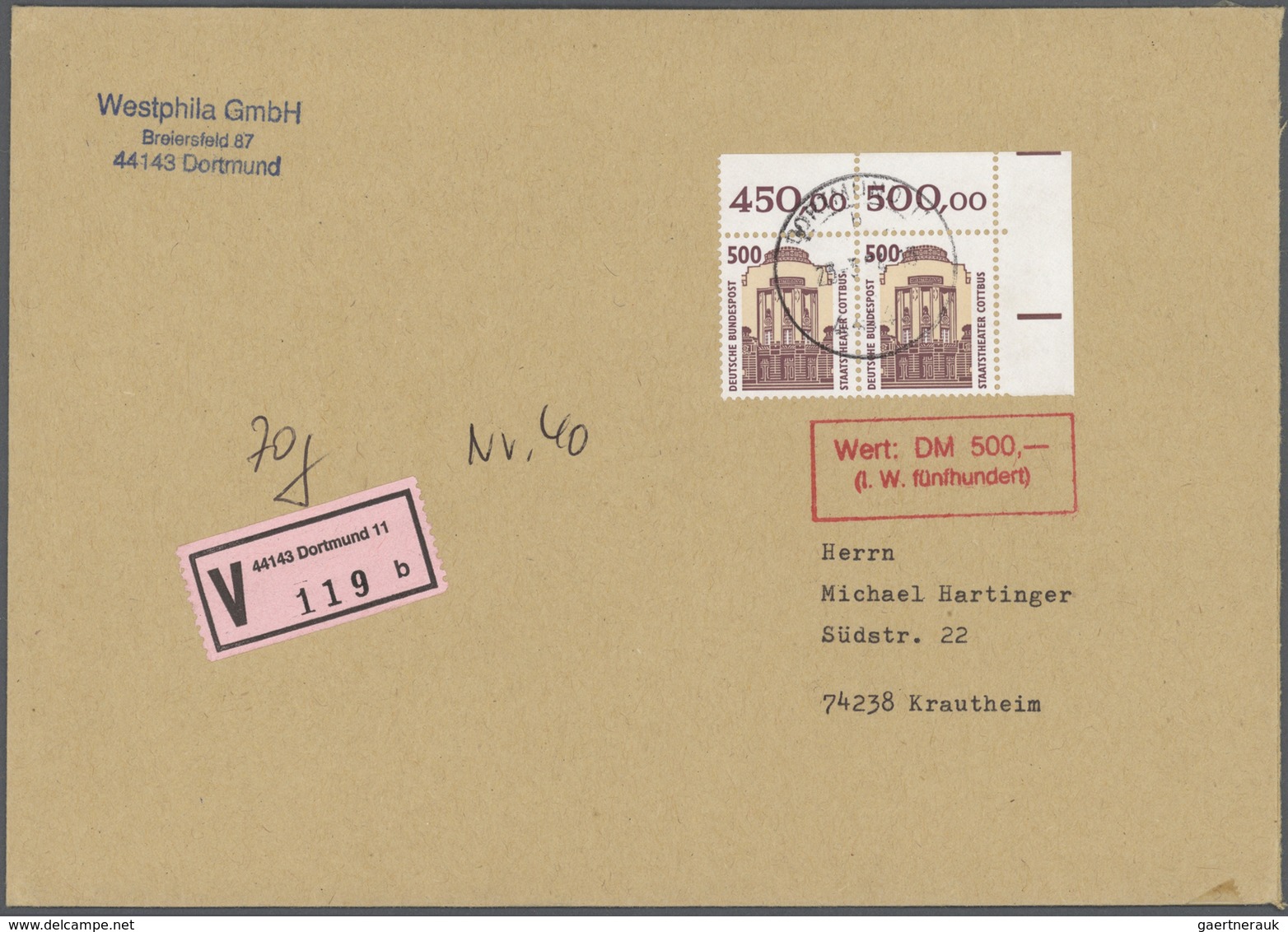 32132 Deutschland Nach 1945: 1945/1990, Interessanter Posten Von Ca. 270 Belegen Mit Zahlreichen Ganzsache - Sammlungen