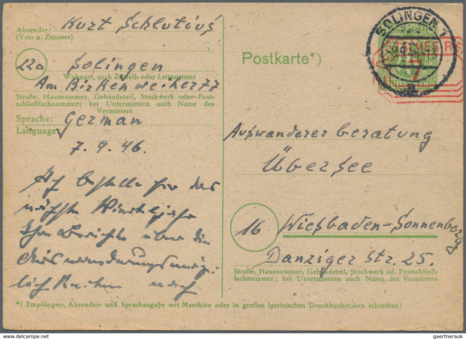 32136 Deutschland Nach 1945: 1945/46, Interssanter Posten Ungebrauchter Und Gebrauchter Ganzsachenkarten, - Sammlungen