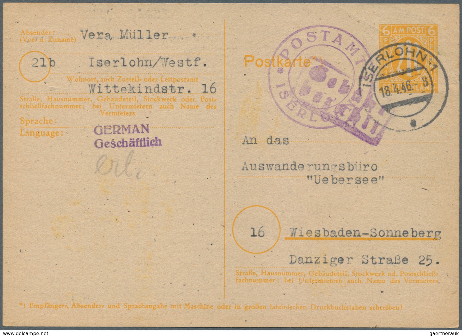 32136 Deutschland Nach 1945: 1945/46, Interssanter Posten Ungebrauchter Und Gebrauchter Ganzsachenkarten, - Verzamelingen