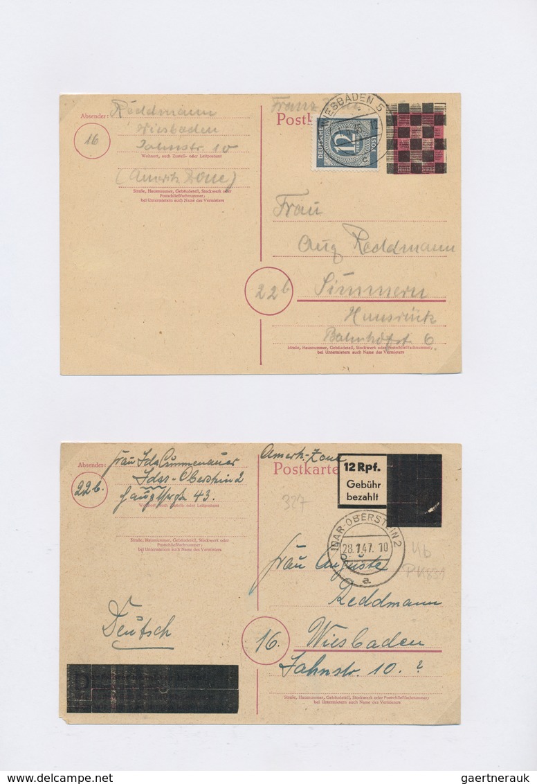32154 Deutschland Nach 1945: GANZSACHEN: 1945/49, Grundstocksammlung Gebraucht Und Ungebraucht Aller Zonen - Sammlungen