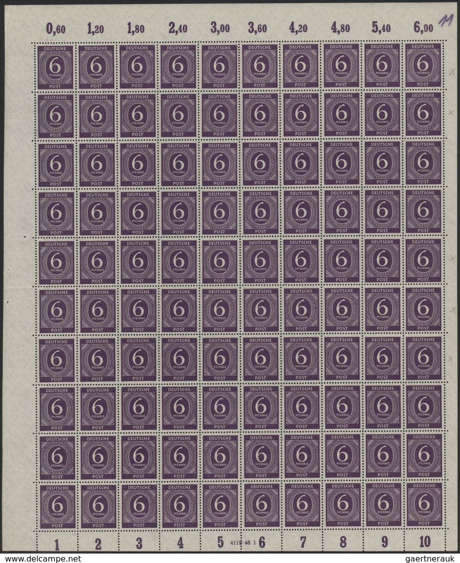 32155 Deutschland Nach 1945: KONTROLLRAT, BIZONE: 1945/49, Sammlung Kompletter Bögen Kontrollrat, AM-Post, - Sammlungen