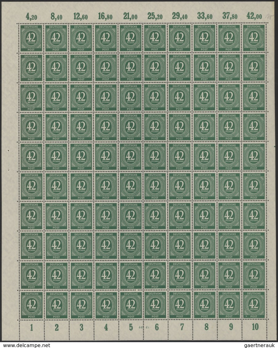 32155 Deutschland nach 1945: KONTROLLRAT, BIZONE: 1945/49, Sammlung kompletter Bögen Kontrollrat, AM-Post,