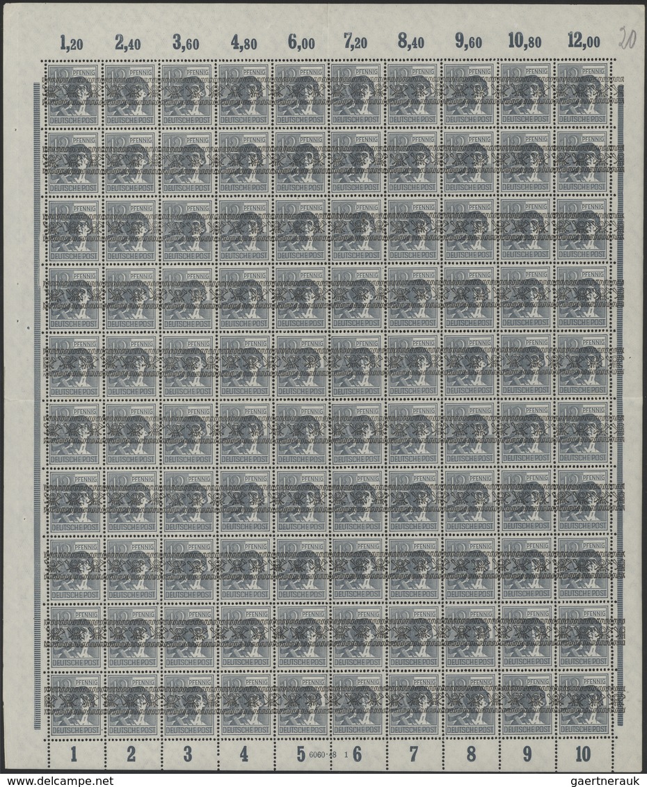 32155 Deutschland nach 1945: KONTROLLRAT, BIZONE: 1945/49, Sammlung kompletter Bögen Kontrollrat, AM-Post,