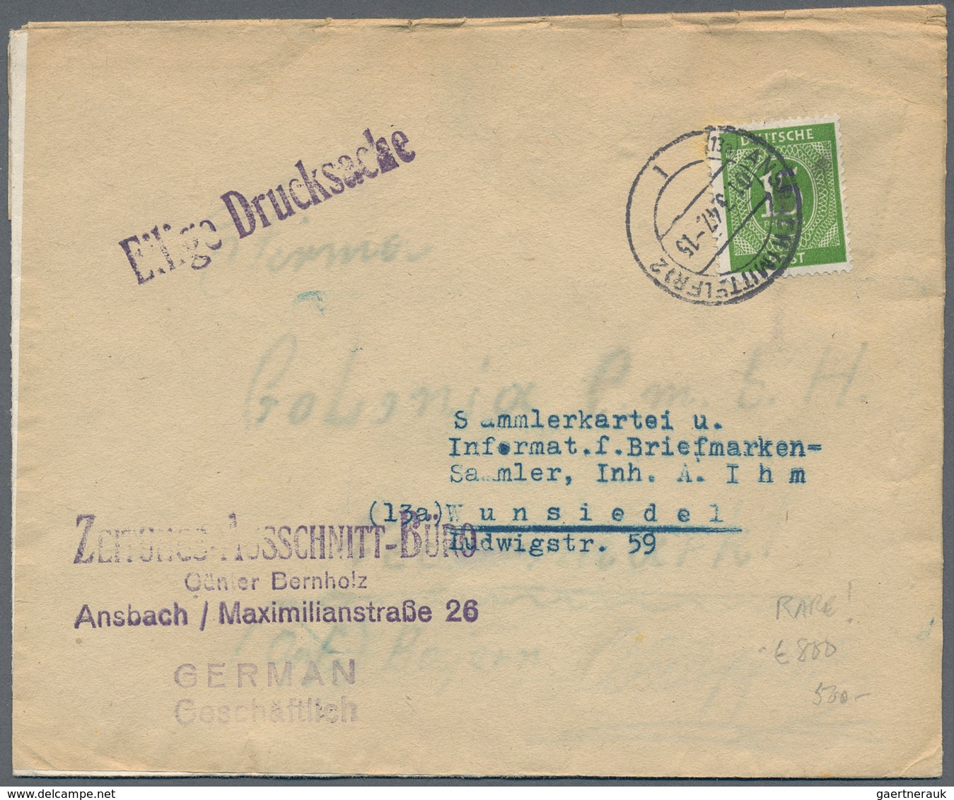 32158 Deutschland Nach 1945: 1946/1949: Gemeinschaftsausgabe + AM-Post. Gute Belegesammlung (ca. 150 Beleg - Verzamelingen