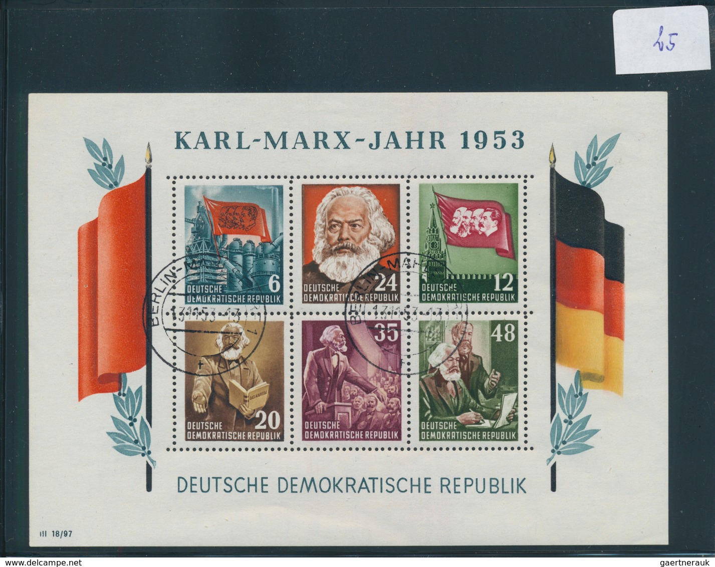 32160 Deutschland nach 1945: 1946/1953, Zusammenstellung auf Steckkarten, dabei Lokalausgaben Spremberg ge