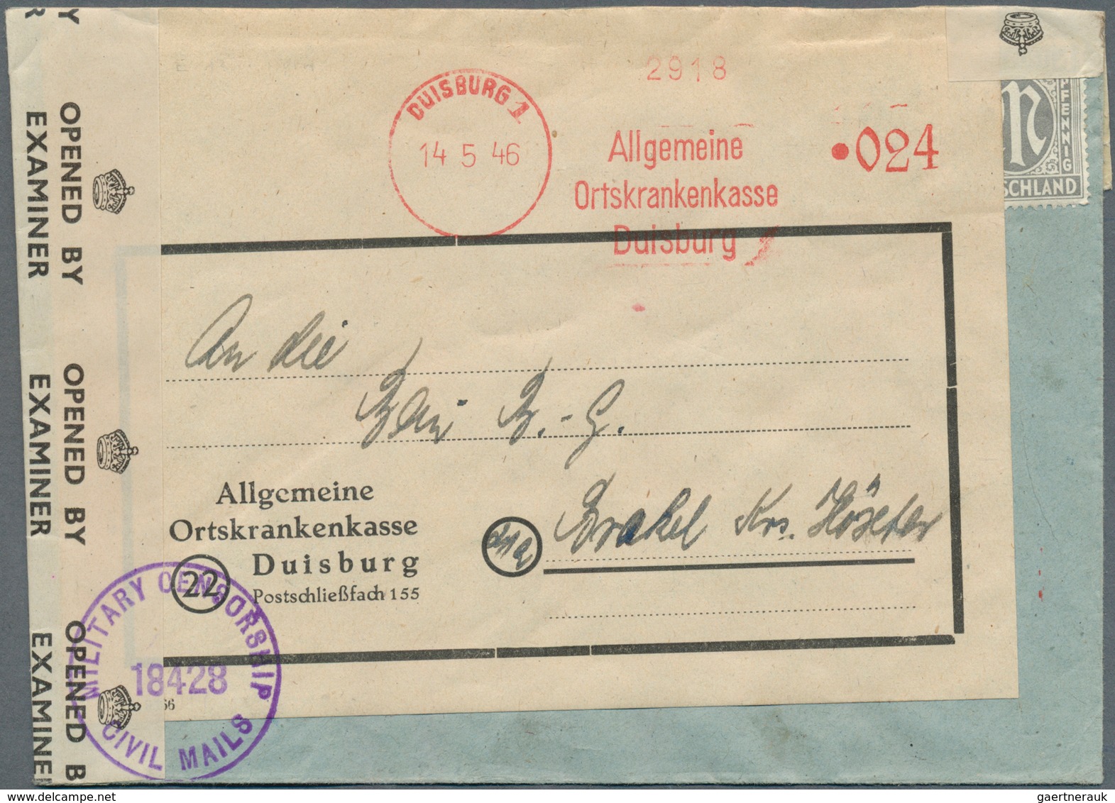 32161 Deutschland nach 1945: 1946/1955, FREISTEMPEL, ca. 450 Belege, dabei viele aptierte Stempel aus dem