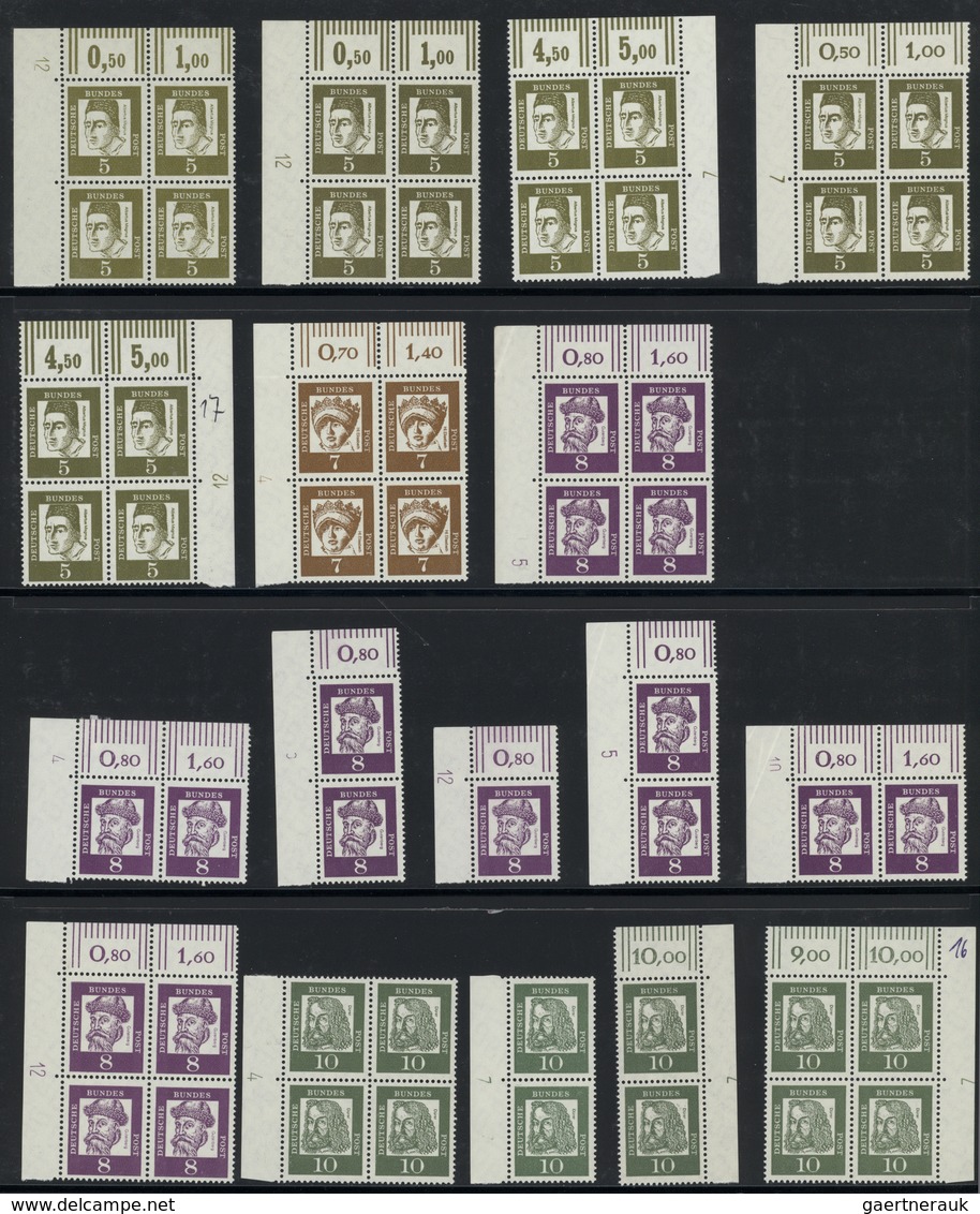 32169 Deutschland nach 1945: 1948/71, Plattennummern und Druckerzeichen - Sammlung der Dauerserien postfri