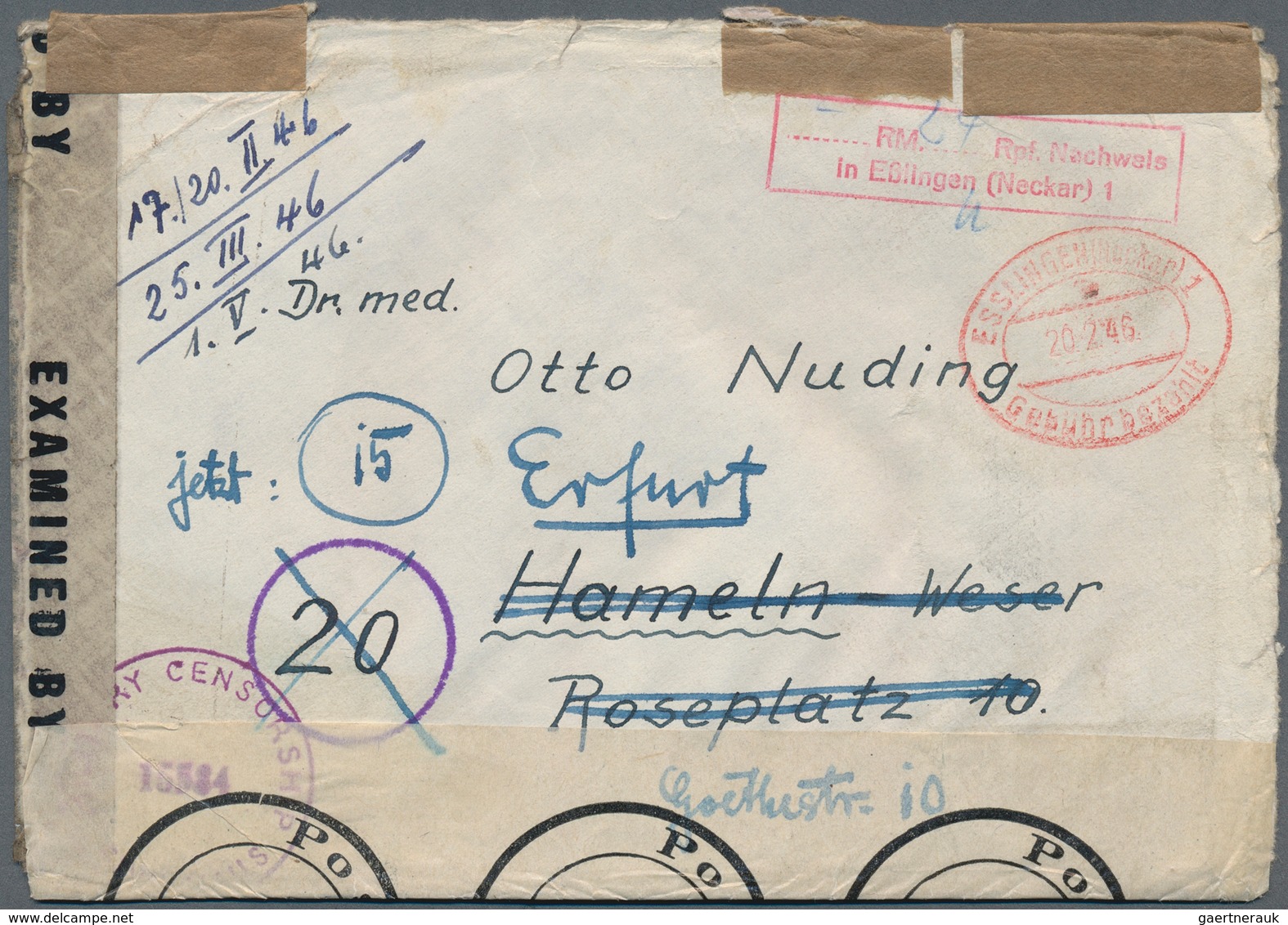 32179 Alliierte Besetzung - Gebühr Bezahlt: 1945 - 1948, Umfangreiche Sammlung Von "Gebühr Bezahlt" Belege - Sonstige & Ohne Zuordnung