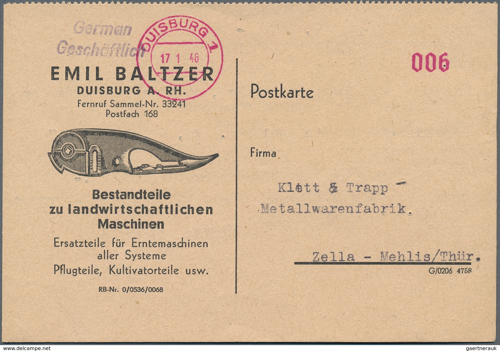 32179 Alliierte Besetzung - Gebühr Bezahlt: 1945 - 1948, Umfangreiche Sammlung Von "Gebühr Bezahlt" Belege - Sonstige & Ohne Zuordnung