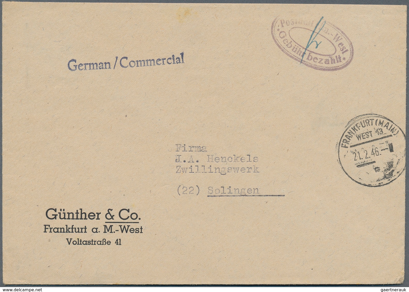 32179 Alliierte Besetzung - Gebühr Bezahlt: 1945 - 1948, Umfangreiche Sammlung Von "Gebühr Bezahlt" Belege - Sonstige & Ohne Zuordnung
