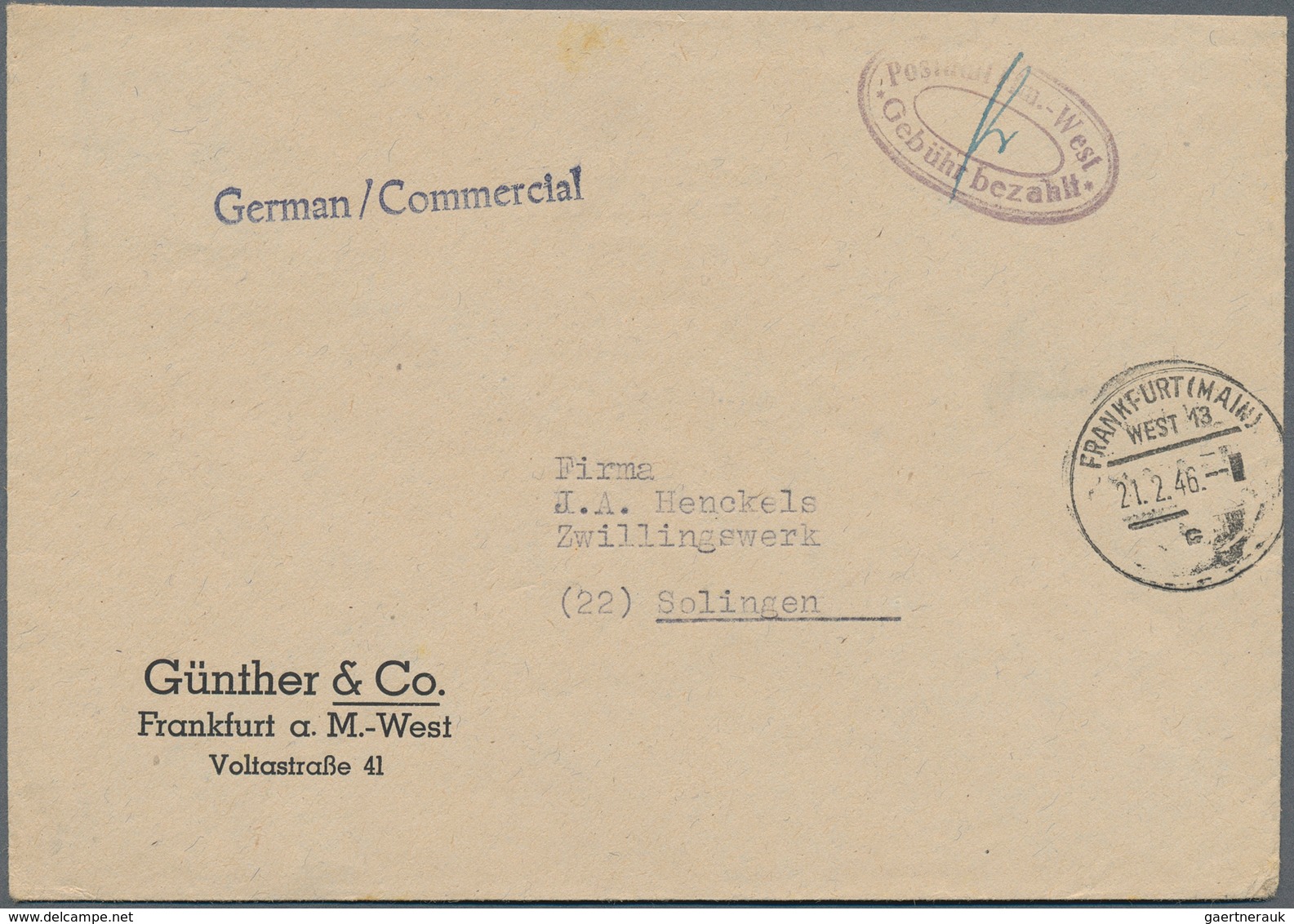 32179 Alliierte Besetzung - Gebühr Bezahlt: 1945 - 1948, Umfangreiche Sammlung Von "Gebühr Bezahlt" Belege - Andere & Zonder Classificatie