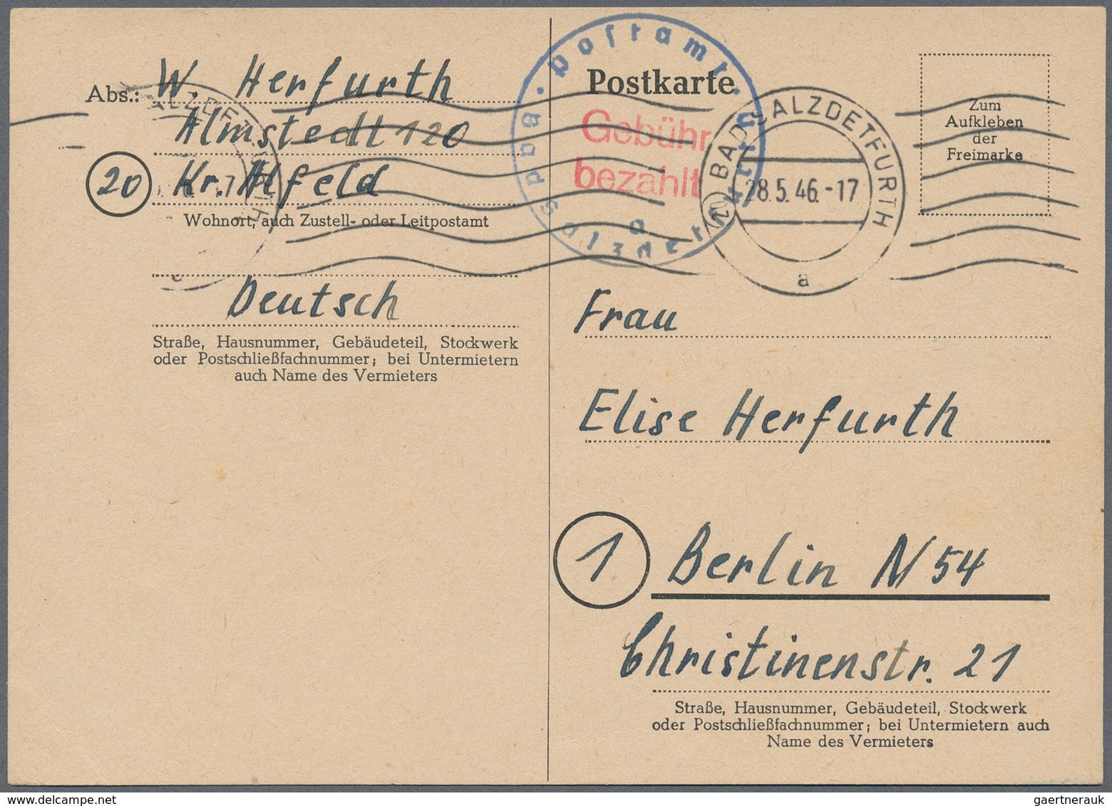 32180 Alliierte Besetzung - Gebühr Bezahlt: 1945/46, Schöner Posten von 24 meist ehemaligen Einzellosen da