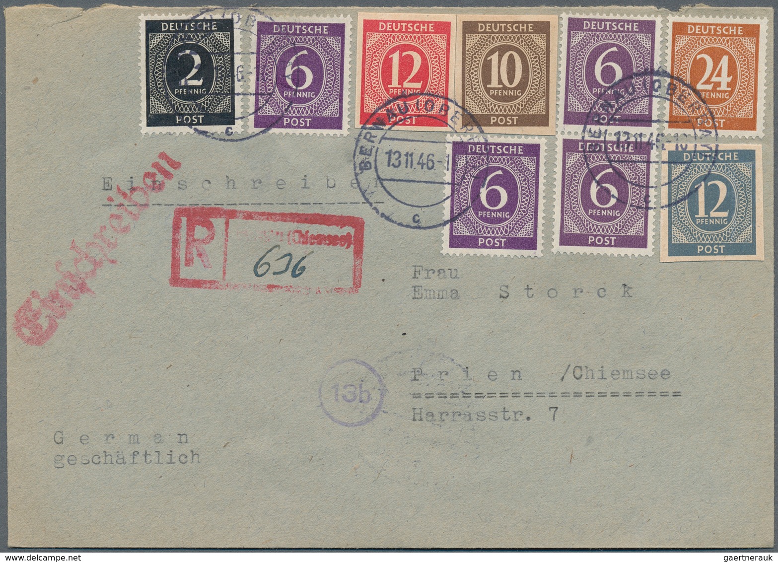 32190 Alliierte Besetzung - Gemeinschaftsausgaben: 1946/1948, All.Bes./Bizone, Vielseitige Sammlung Von 13 - Sonstige & Ohne Zuordnung