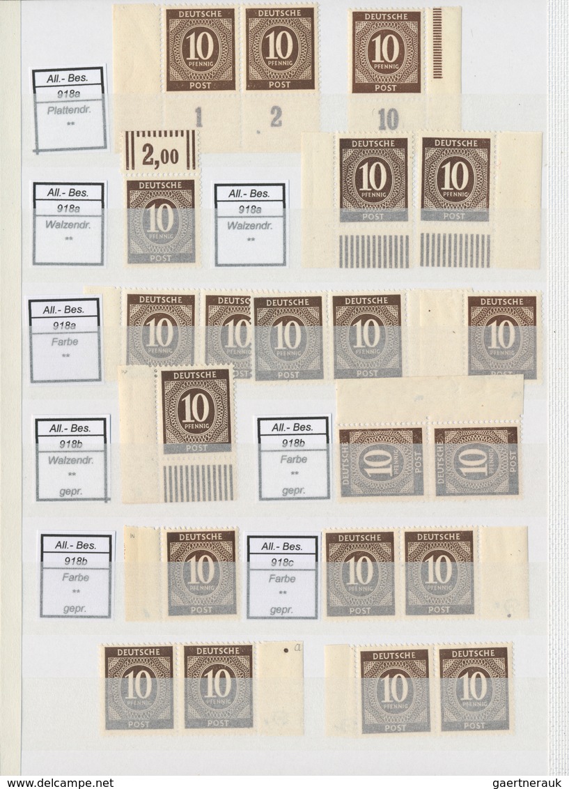 32194 Alliierte Besetzung - Gemeinschaftsausgaben: 1946/1947, Ziffern, Postfrischer Spezial-Sammlungsbesta - Andere & Zonder Classificatie