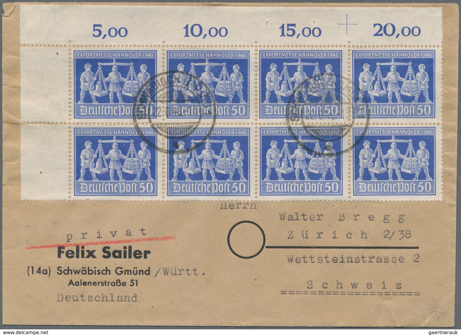 32197 Alliierte Besetzung - Gemeinschaftsausgaben: 1947-1948, Sammlung mit rund 100 Briefen und Belegen im