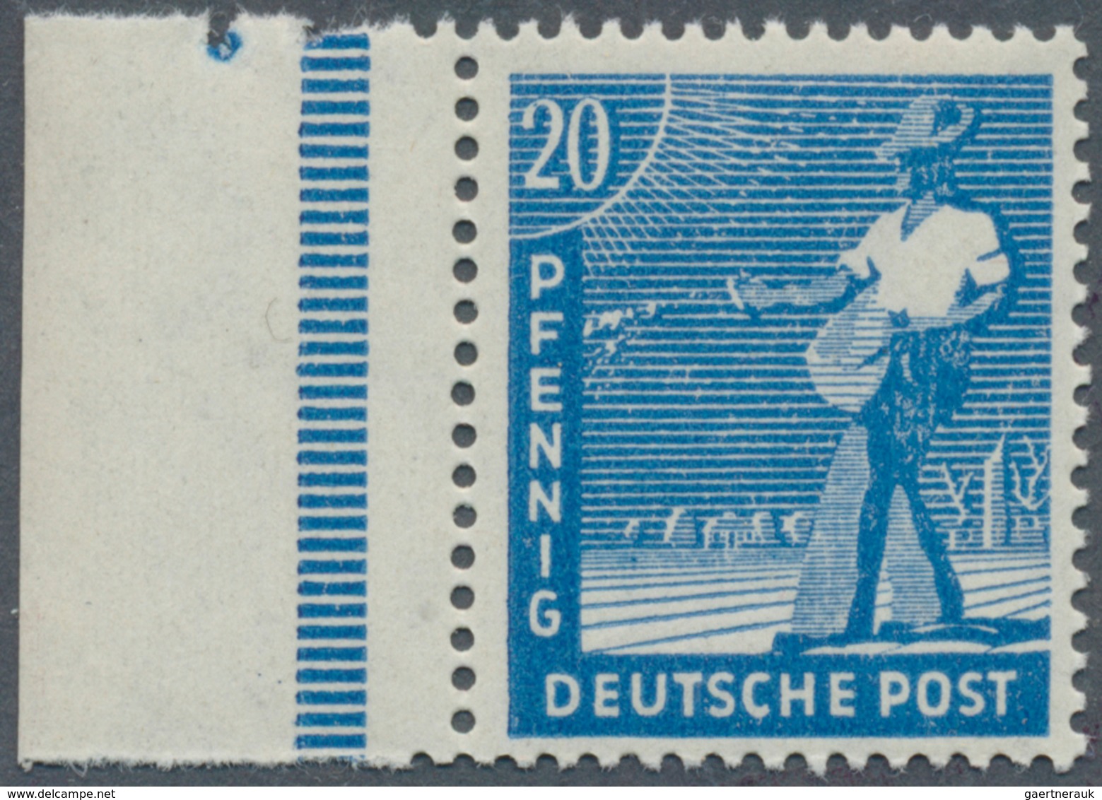 32199 Alliierte Besetzung - Gemeinschaftsausgaben: 1947, Arbeiter 20 Pf. Graukobalt Bis Kobalt, 40 Stück P - Sonstige & Ohne Zuordnung