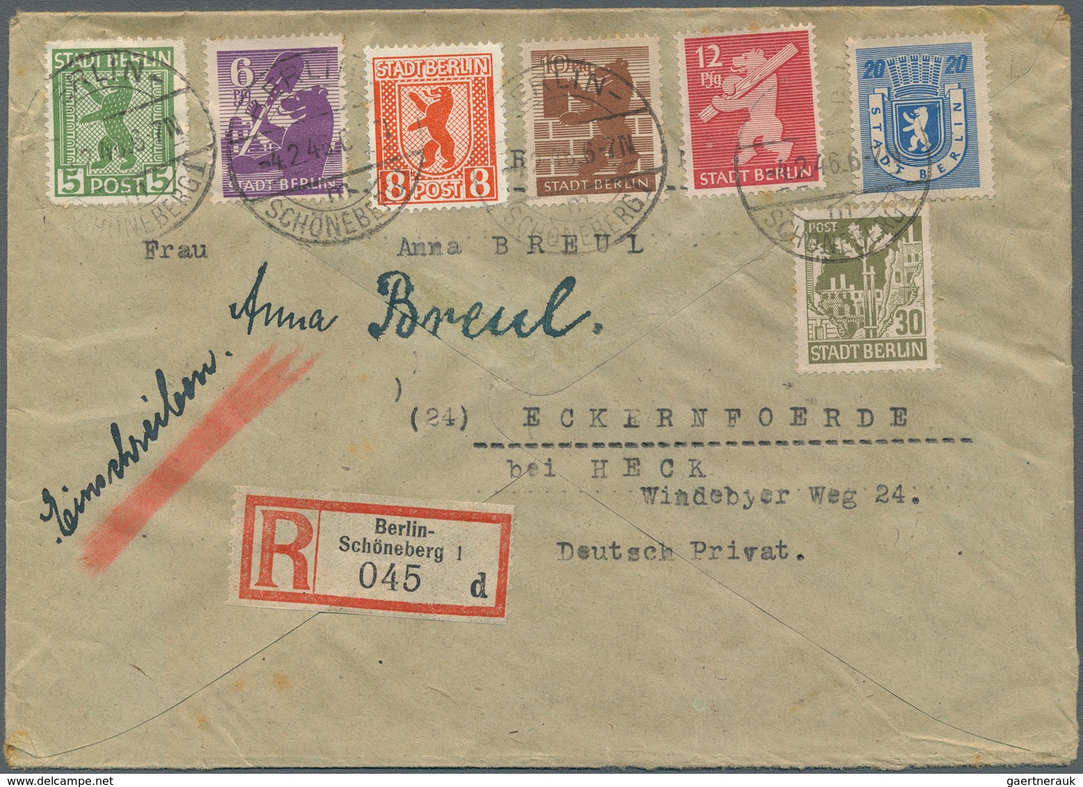 32211 Sowjetische Zone Und DDR: 1945/1963, Partie Von Ca. 108 Briefen Und Karten, Dabei SBZ Mit Einigen Be - Sammlungen