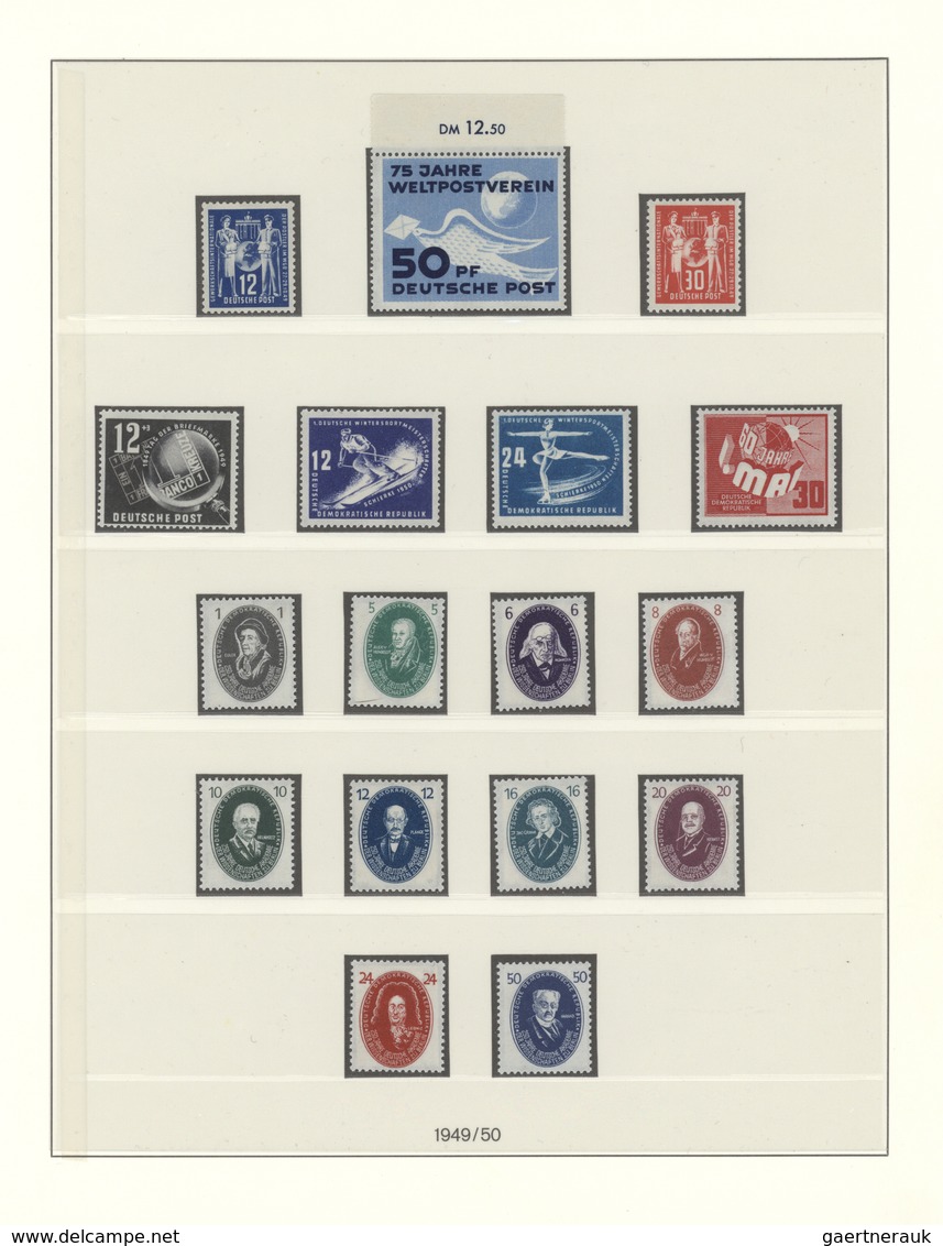 32218 Sowjetische Zone Und DDR: 1948 - 1990, überkomplette Postfriche Qualitätssammlung In 13 Lindner-Falz - Sammlungen