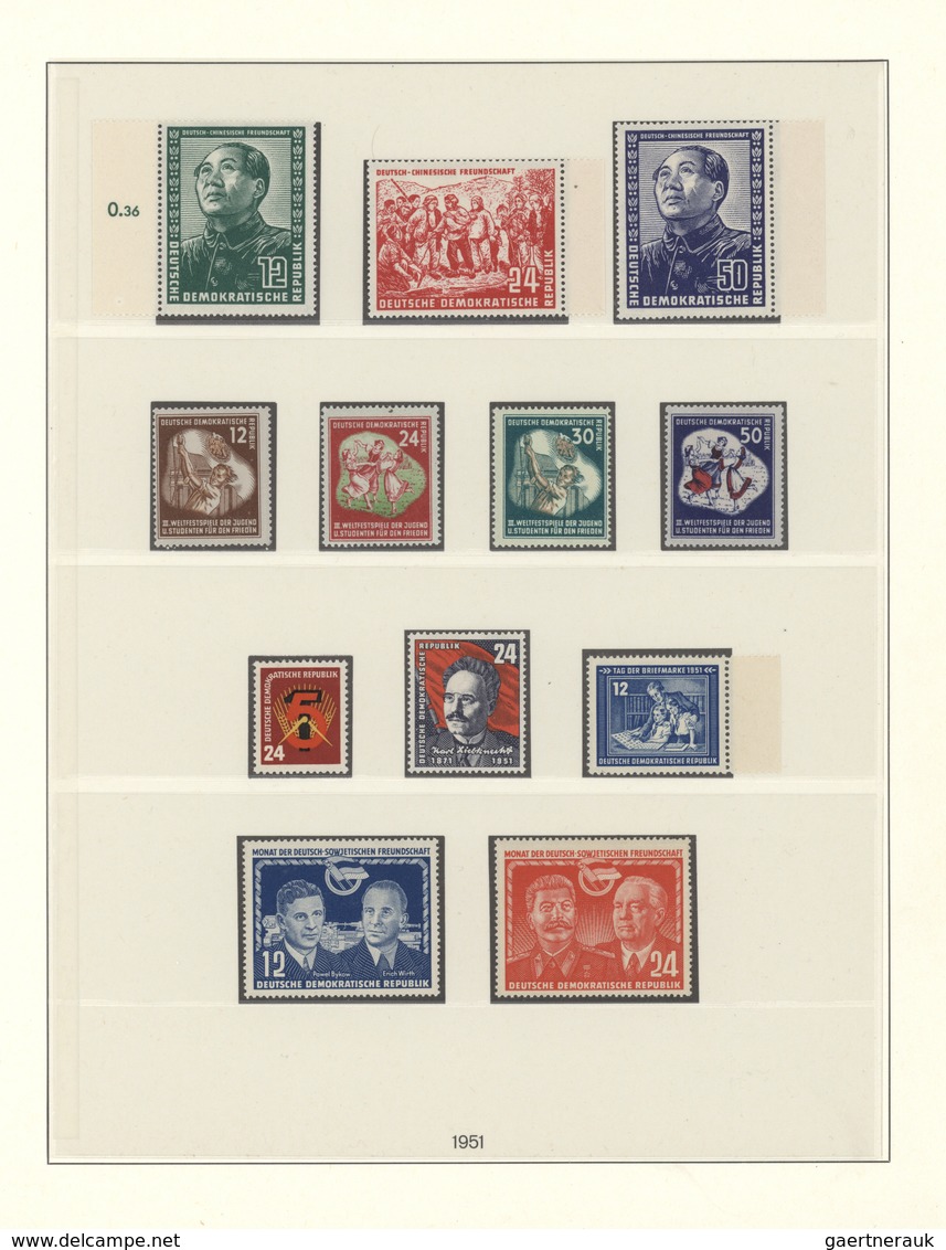 32218 Sowjetische Zone Und DDR: 1948 - 1990, überkomplette Postfriche Qualitätssammlung In 13 Lindner-Falz - Collections