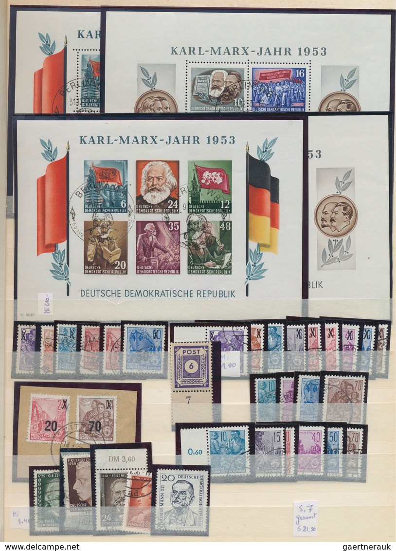 32219 Sowjetische Zone Und DDR: 1948/1960 (ca.), Sammlung Gebrauchter Marken Ab Handstempelaufdruck Weimar - Collections