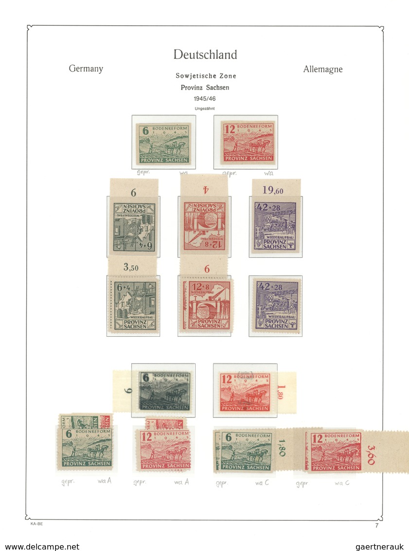 32227 Sowjetische Zone: 1945 - 1949, Sehr Saubere Sammlung Auf Vordruckblättern Von Berlin Bis Zu Den Allg - Andere & Zonder Classificatie