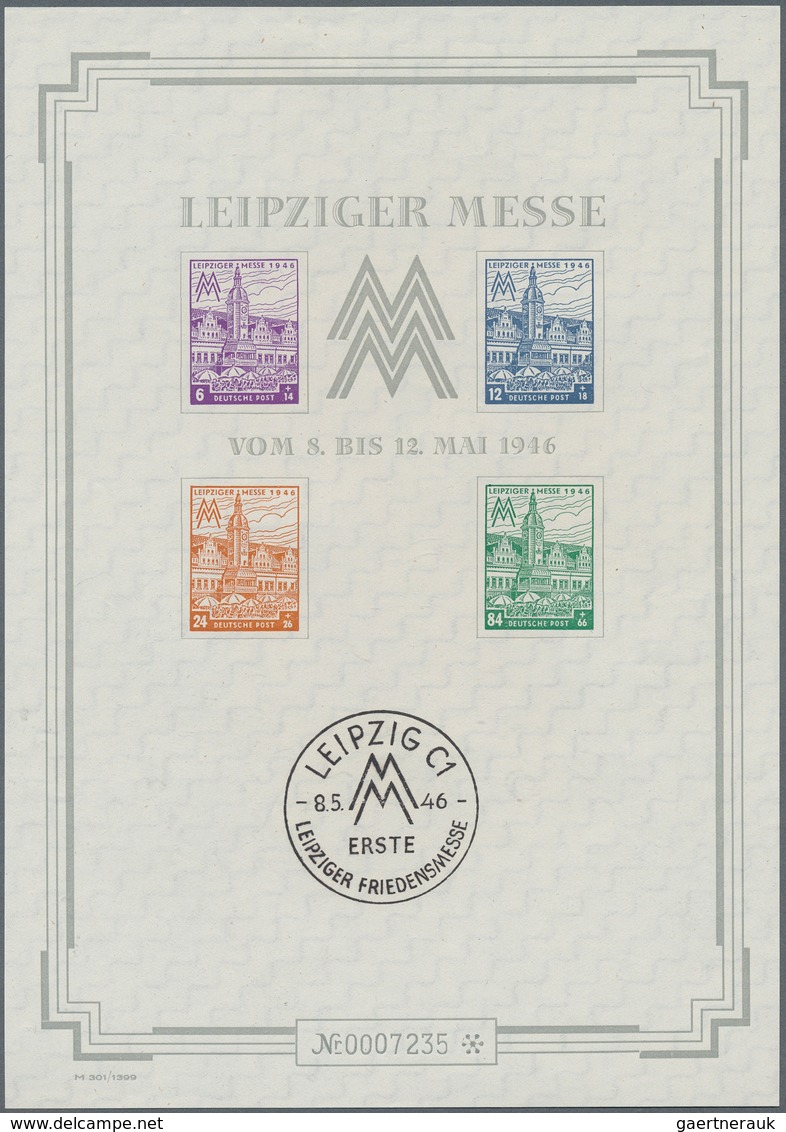 32232 Sowjetische Zone: 1945/1949, Meist Postfrische Sammlung Auf Vodrucken/Stecktafel, Dabei Bl. 2 Fotoat - Sonstige & Ohne Zuordnung