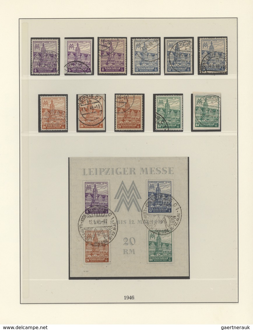 32233 Sowjetische Zone: 1945/1949, Numerisch Nahezu Vollständige Gestempelte Sammlung Im Lindner-T-Vordruc - Sonstige & Ohne Zuordnung