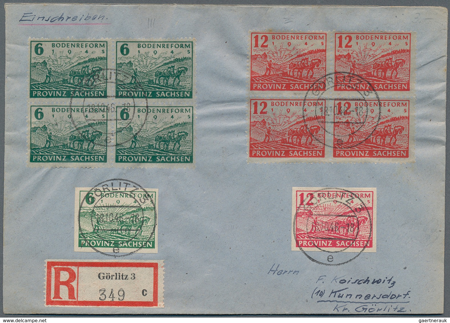 32234 Sowjetische Zone: 1945/1949, Sammlung von ca. 80 Briefen und Karten, meist philatelistische Post/Son