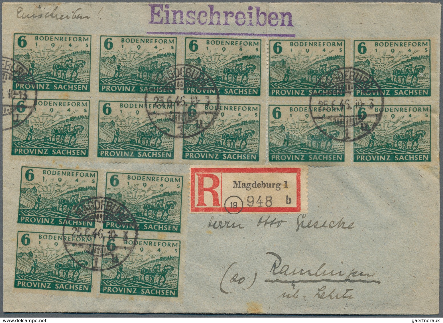 32234 Sowjetische Zone: 1945/1949, Sammlung von ca. 80 Briefen und Karten, meist philatelistische Post/Son