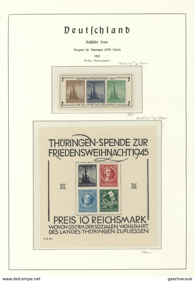 32239 Sowjetische Zone: 1945-1949, Ungebraucht Und Postfrische Sammlung Nach Vordruck Vollständig Zusätzli - Sonstige & Ohne Zuordnung