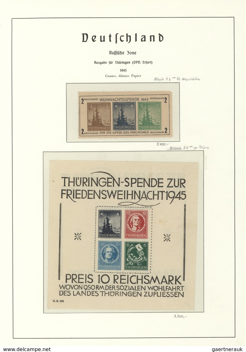 32239 Sowjetische Zone: 1945-1949, Ungebraucht Und Postfrische Sammlung Nach Vordruck Vollständig Zusätzli - Sonstige & Ohne Zuordnung