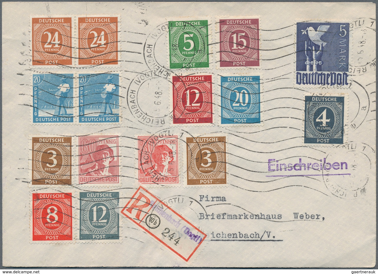 32241 Sowjetische Zone: 1946/1948, Vielseitige Sammlung Von 110 Briefen Mit Meist Frankaturen Kontrollrat, - Andere & Zonder Classificatie