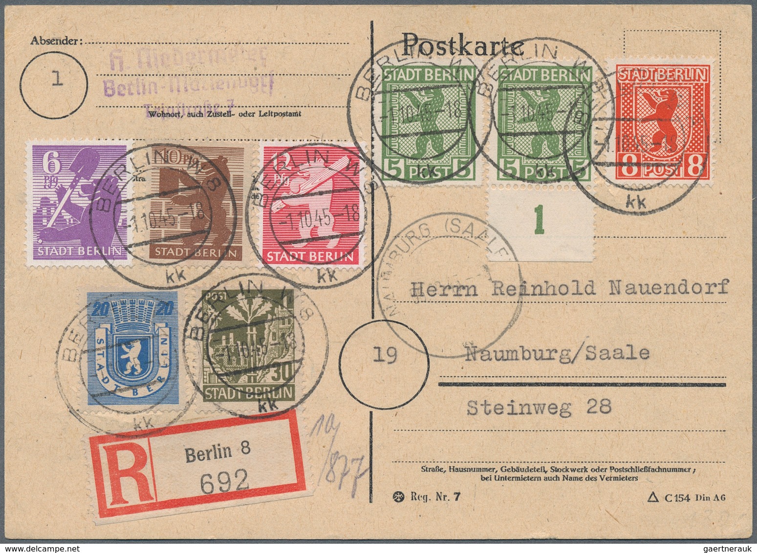 32241 Sowjetische Zone: 1946/1948, Vielseitige Sammlung Von 110 Briefen Mit Meist Frankaturen Kontrollrat, - Sonstige & Ohne Zuordnung