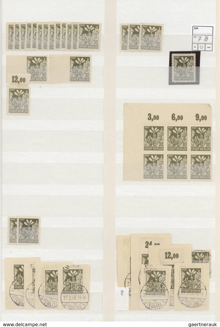 32246 Sowjetische Zone - Berlin Und Brandenburg: 1945, Reichhaltiger Bestand Der Bären-Ausgabe MiNr. 1/7 A - Andere & Zonder Classificatie