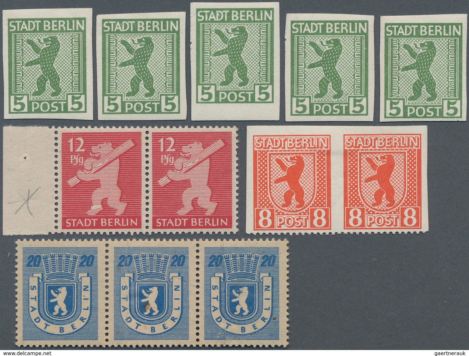 32247 Sowjetische Zone - Berlin Und Brandenburg: 1945, Saubere Sezialpartie Mit U.a. 8 Pfg. Im Waagerechte - Andere & Zonder Classificatie