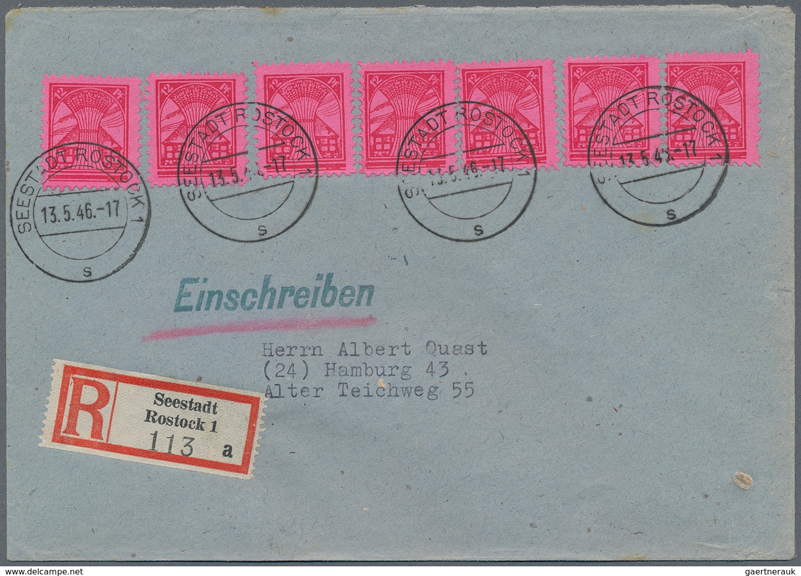 32248 Sowjetische Zone - Mecklenburg-Vorpommern: 1945/1946, Dauerserien Einzel- und Mehrfachfrankaturen: s