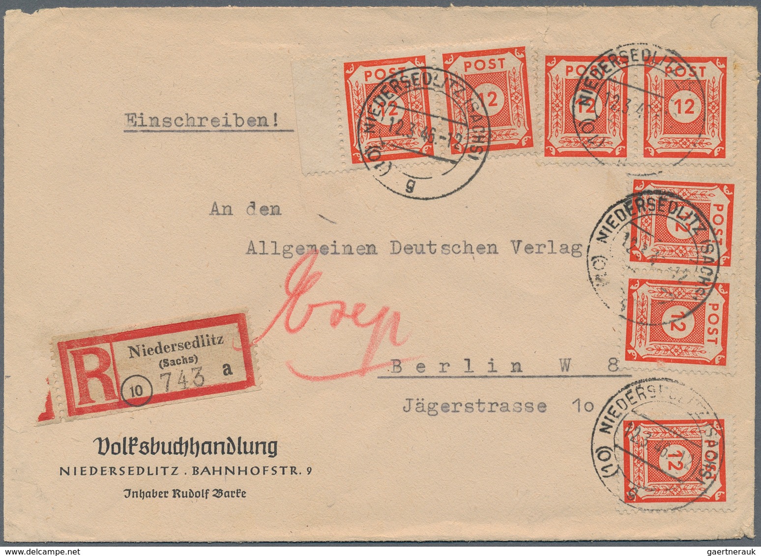 32253 Sowjetische Zone - Ost-Sachsen: 1945/1946, Dauerserien Einzel- Und Mehrfachfrankaturen: Gehaltvolle - Andere & Zonder Classificatie