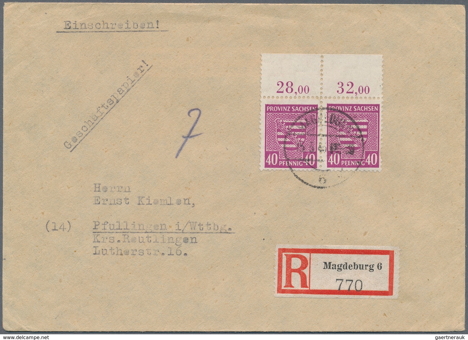 32255 Sowjetische Zone - Provinz Sachsen: 1945/1946, Dauerserien Einzel- und Mehrfachfrankaturen: gehaltvo