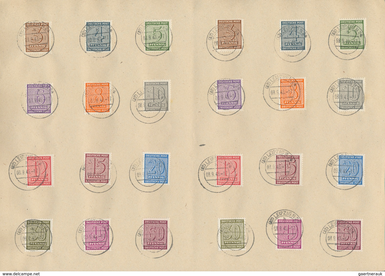 32264 Sowjetische Zone - West-Sachsen: 1946, Freimarken Ziffern Mit Fallendem Wasserzeichen (MiNr. 126/37 - Andere & Zonder Classificatie