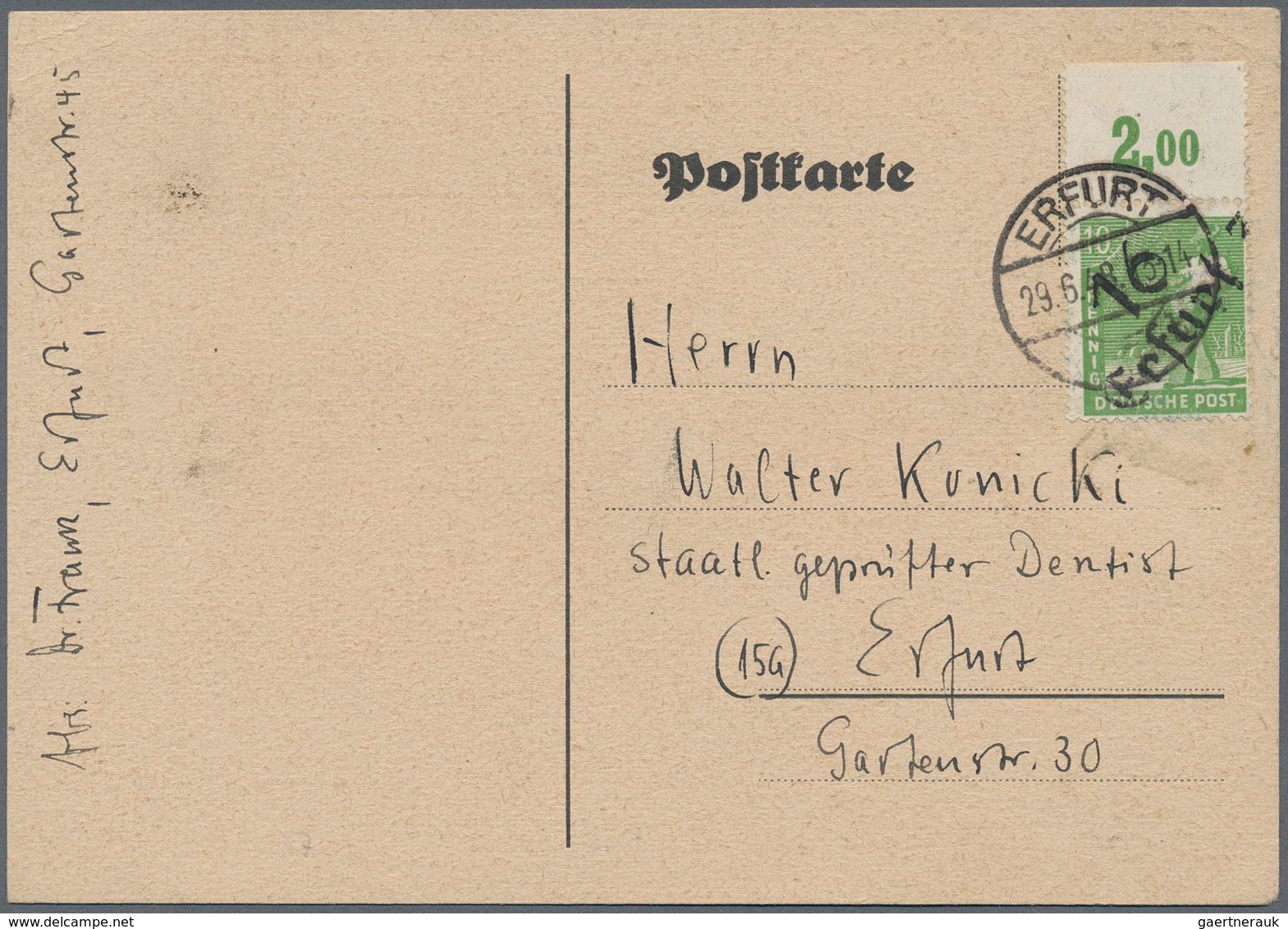 32267 Sowj. Zone - Bezirkshandstempel: 1948, gehaltvolle Spezialsammlung Einzel- und Mehrfachfrankaturen m