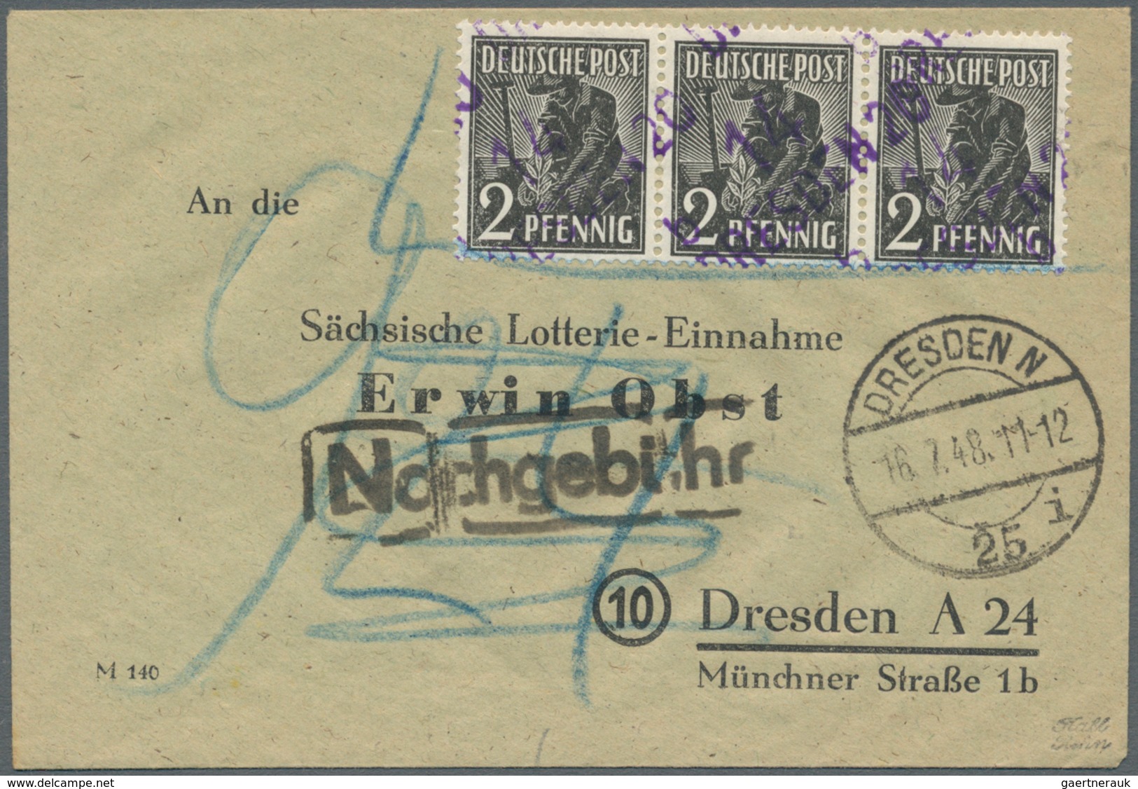 32269 Sowj. Zone - Bezirkshandstempel: 1948, Schöner Posten Von 10 Ehemaligen Einzellos-Belegen Mit Bezirk - Sonstige & Ohne Zuordnung