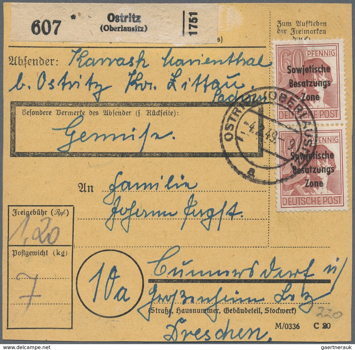 32273 Sowjetische Zone - Allgemeine Ausgaben: 1948, Freimarken Maschinenaufdrucke/Köpfe Einzel- und Mehrfa