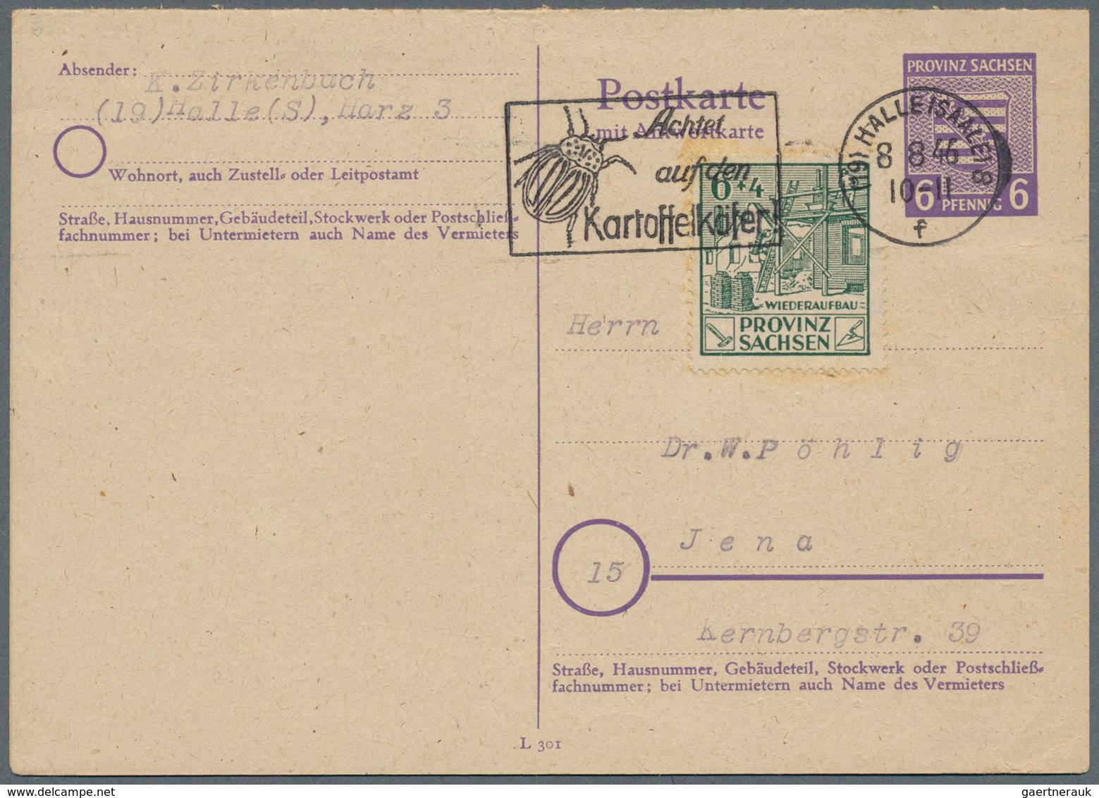 32275 Sowjetische Zone - Ganzsachen: 1945/1949, Interessante Slg. Mit Ca.60 Ungebrauchten Und Gebrauchten - Andere & Zonder Classificatie