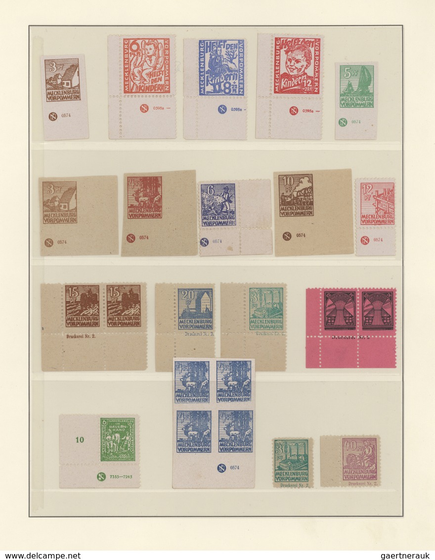 32280 DDR: 1945/1955 Ca., DRUCKERZEICHEN Und DRUCKVERMERKE, Sammlung Ab SBZ Mit Zahlreichen DVs Und DZs, M - Sonstige & Ohne Zuordnung