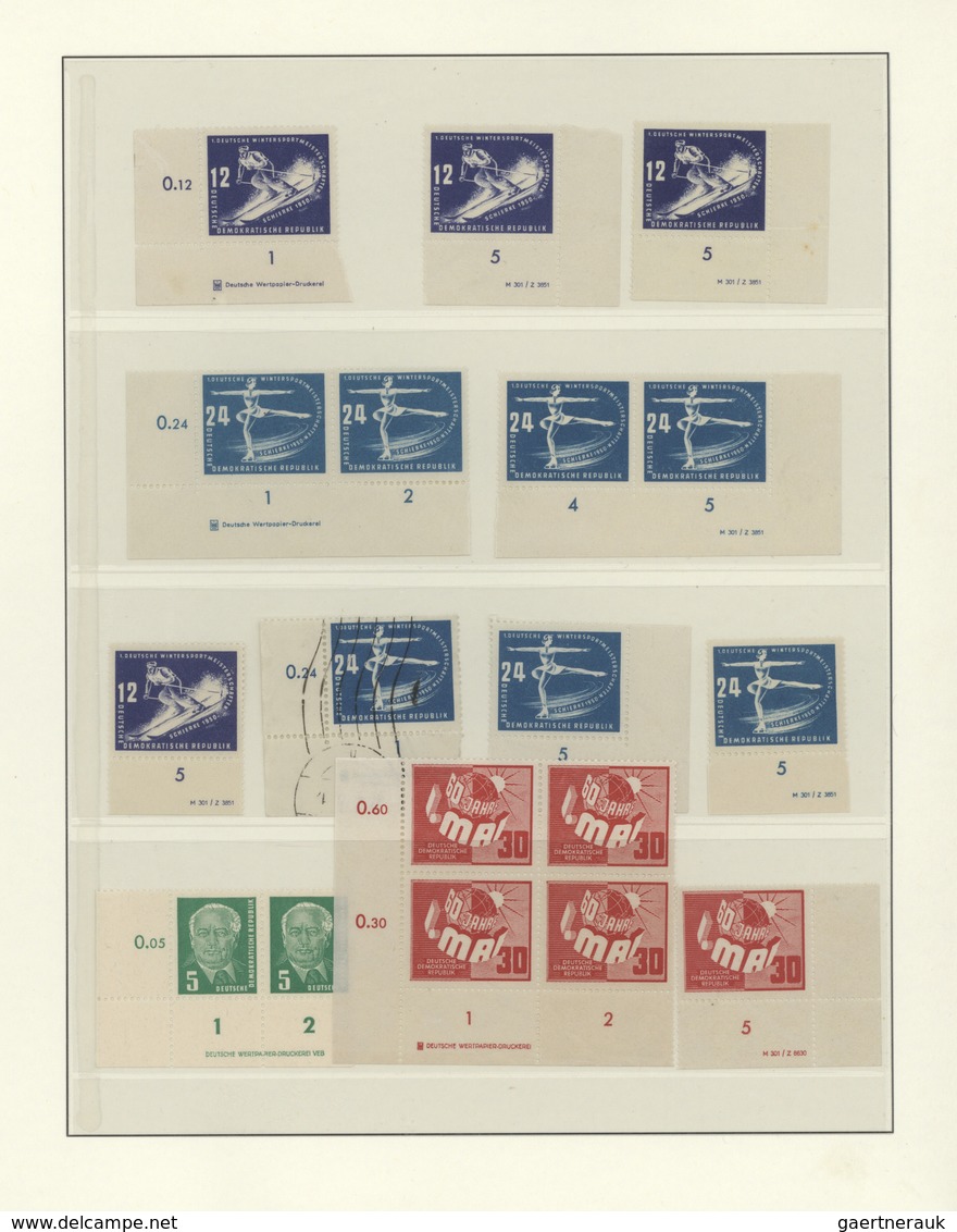 32280 DDR: 1945/1955 Ca., DRUCKERZEICHEN Und DRUCKVERMERKE, Sammlung Ab SBZ Mit Zahlreichen DVs Und DZs, M - Sonstige & Ohne Zuordnung