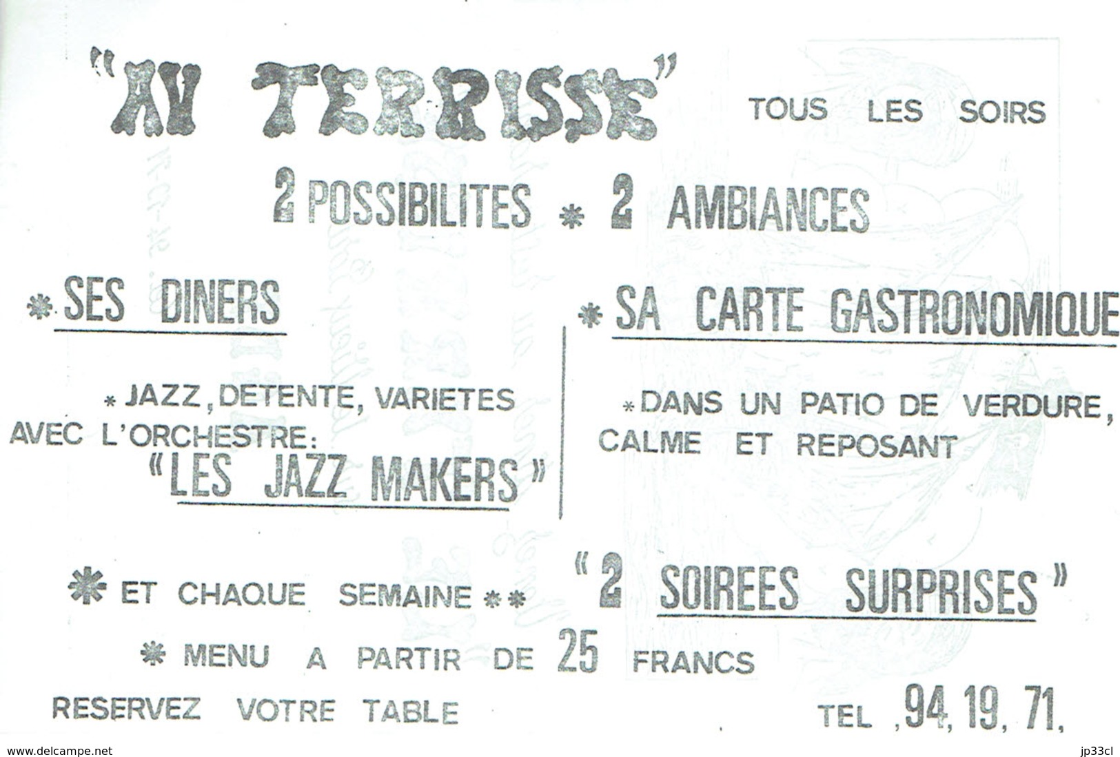 Facture Du Restaurant Le Térrisse, Place De La Marine, Agde + Feuillet Publicitaire (vers 1975) - Sports & Tourisme