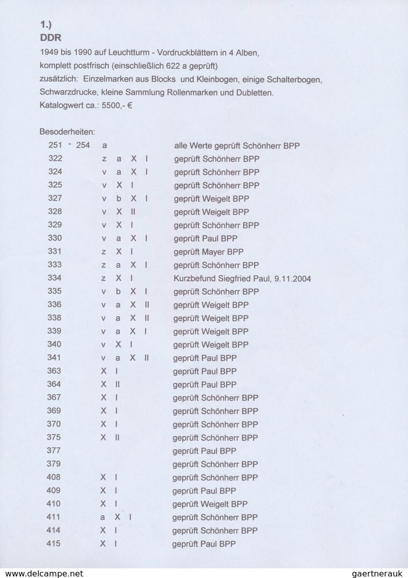 32291 DDR: 1949/1990, In Den Hauptnummern Komplette Postfrische Qualitäts-Sammlung In Vier Falzlos-Vordruc - Andere & Zonder Classificatie
